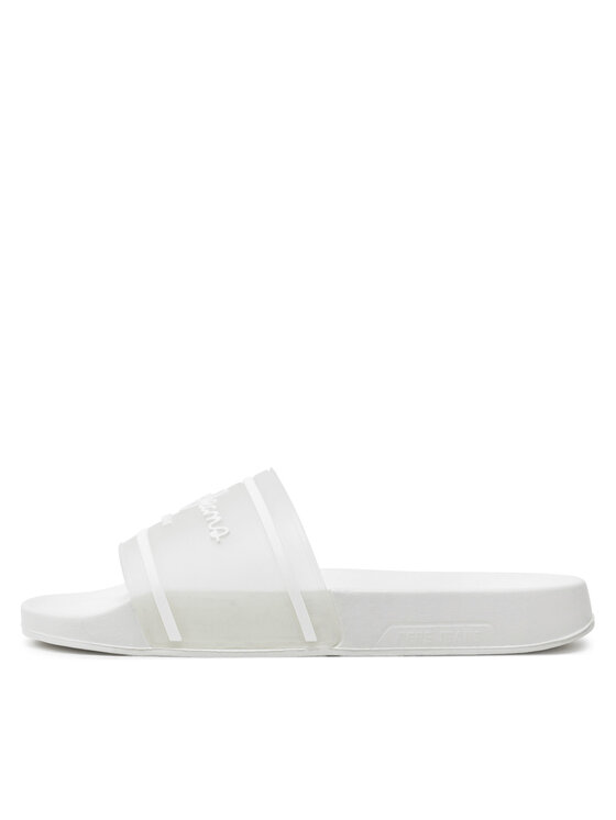 Pepe Jeans Natikači Pepe Jeans Slider Translucent W PLS70147 Bela