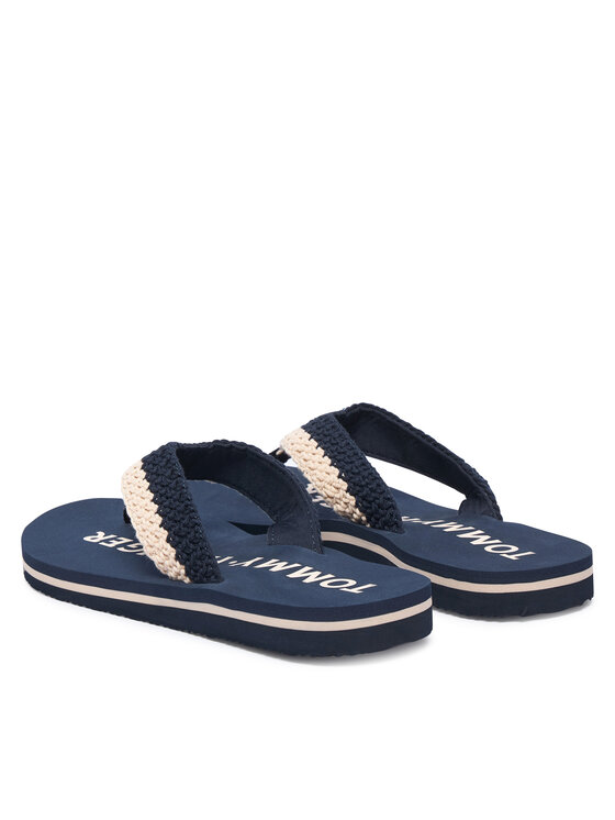 Tommy Hilfiger Čības uz pirksta Tommy Hilfiger Crochet Summer FW0FW09417 Tumši zils