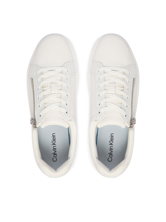 Calvin Klein Sneakers Calvin Klein Classic Cup Laceup Zip Lth YM0YM01437 Alb