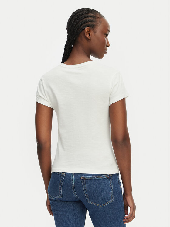 Tommy Hilfiger Tommy Hilfiger Camiseta WW0WW48702 Blanco Slim Fit