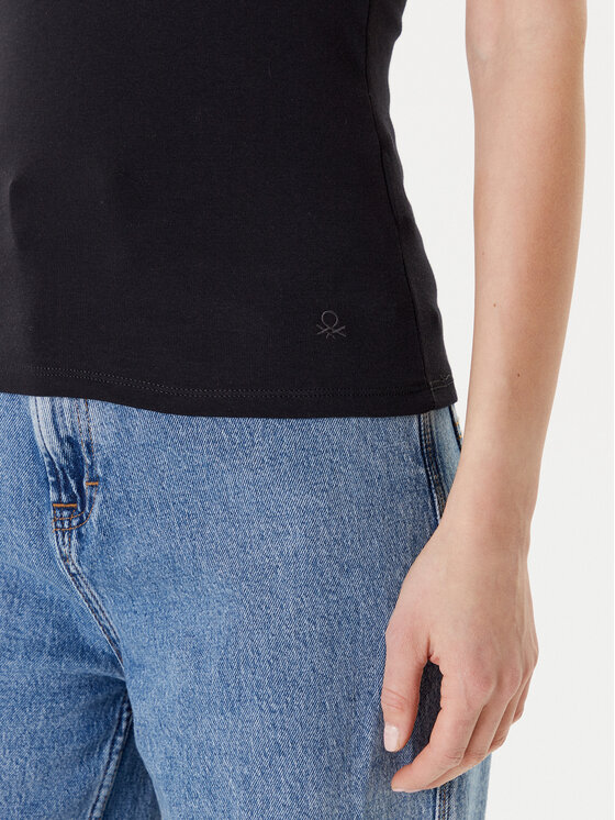 United Colors Of Benetton United Colors Of Benetton Топ 3GA2DH010 Чорний Slim Fit