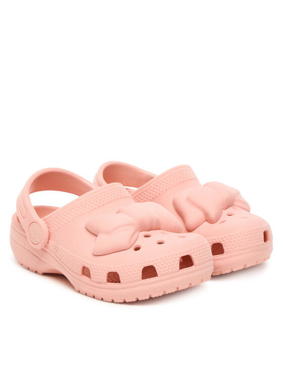 Crocs Iešļūcenes Crocs Toddler Classic Velvet Bow Clog 211887 Rozā
