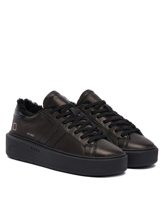 D.A.T.E. Снікерcи D.A.T.E. Hill Low Fur Platform W431-HPF-MN Чорний