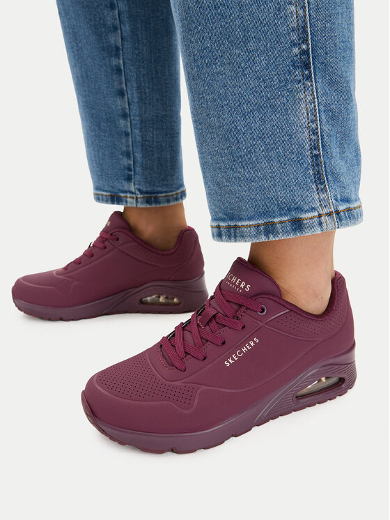 Skechers Sneakersy Skechers Uno Stand On Air 73690/PLUM Bordowy