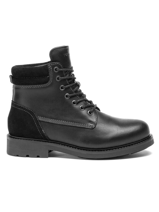 Tommy Hilfiger Kozačky Tommy Hilfiger Active Leather Boot FM0FM01774 Černá
