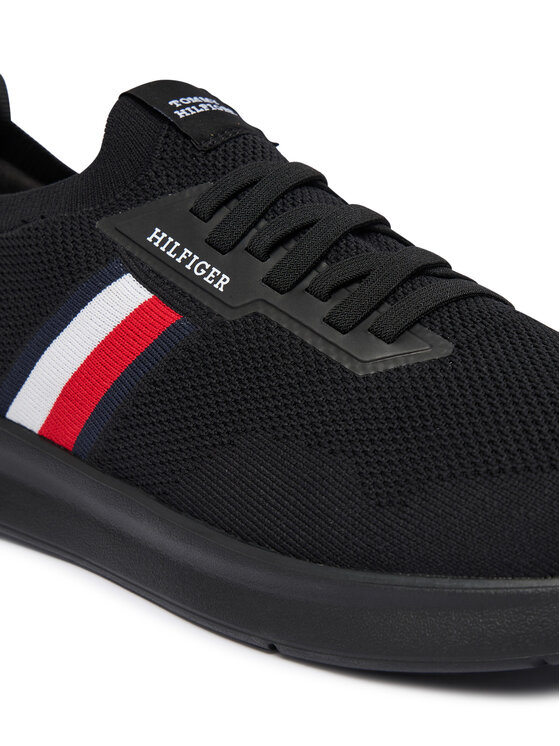Tommy Hilfiger Laisvalaikio batai Tommy Hilfiger Lightweight Knitted Runner FM0FM05756 Juoda