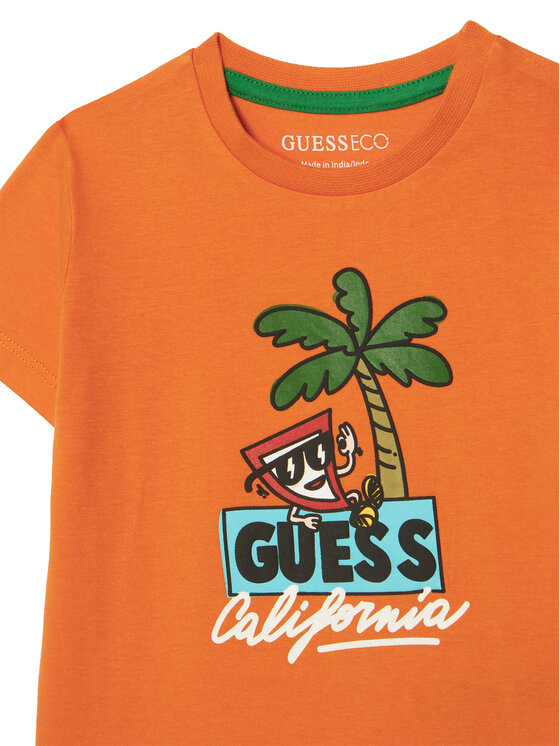 Guess Guess Camiseta N6GI12 K8HM4 Naranja Regular Fit