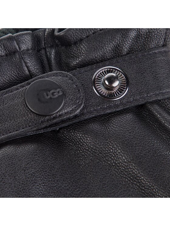 Ugg Guantes de hombre Ugg M Leather Belted Glove 17455 Negro