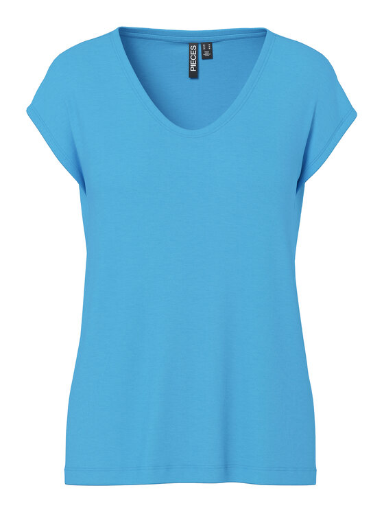 Pieces Pieces Футболка Billo 17078732 Голубий Loose Fit