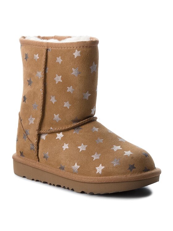 Ugg Снігоходи Ugg Kids Classic Short II Stars 1019697K Коричневий