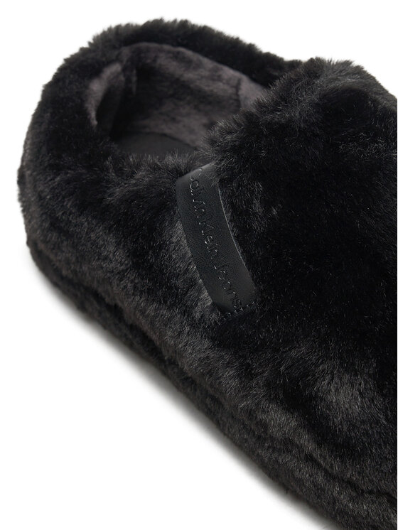 Calvin Klein Jeans Naminės šlepetės Calvin Klein Jeans Home Anke Slipper Wn Fur YW0YW01596 Juoda