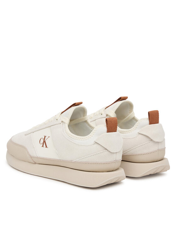Calvin Klein Sneakersy Calvin Klein Retro Runner Sock Laceup Neo Mix HW0HW03250 Krémová
