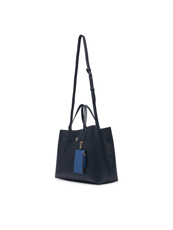 Tommy Hilfiger Дамска чанта Tommy Hilfiger Th Icon Satchel AW0AW18723 Тъмносин