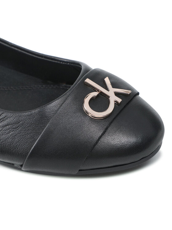 Calvin Klein Balerinke Calvin Klein Round Ballerina W/Hdw HW0HW00626 Črna