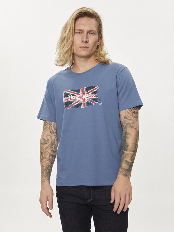 Pepe Jeans Pepe Jeans T-shirt Clag PM509384 Blu Regular Fit