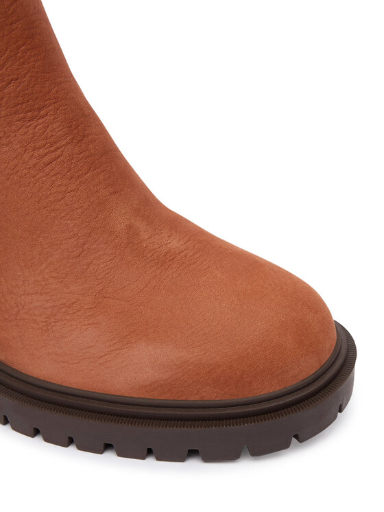 Tommy Hilfiger Čizme Tommy Hilfiger Th Nubuck Chelsea Cleated Heel FW0FW09158 Smeđa