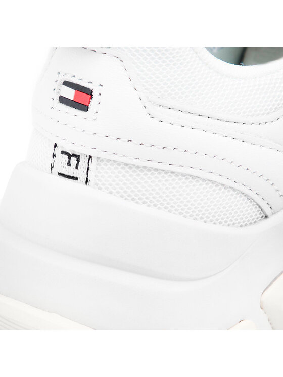 Tommy Hilfiger Sneakers Tommy Hilfiger Chunky Mixed Textile Trainer FW0FW04065 Alb