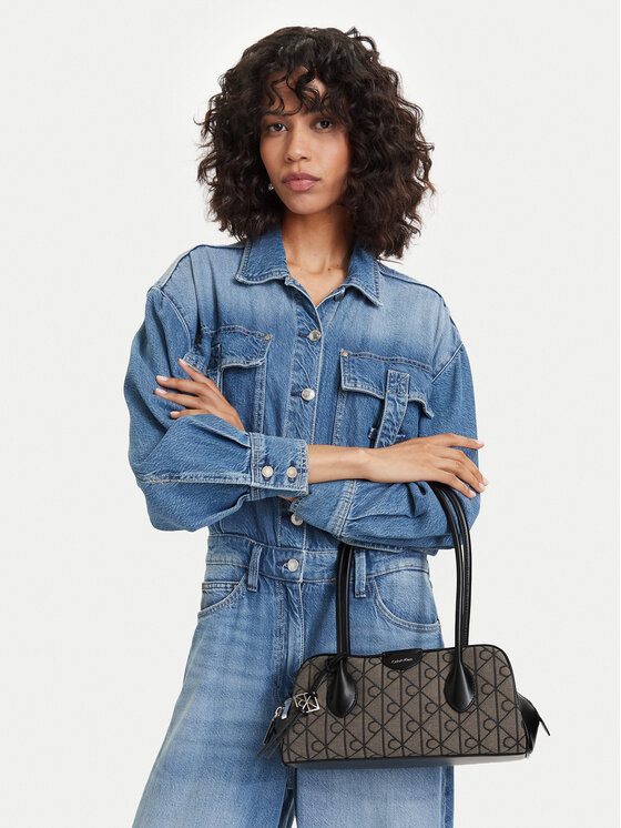 Calvin Klein Τσάντα Calvin Klein Emblem Trio Jacquard LV04F3744G Γκρι