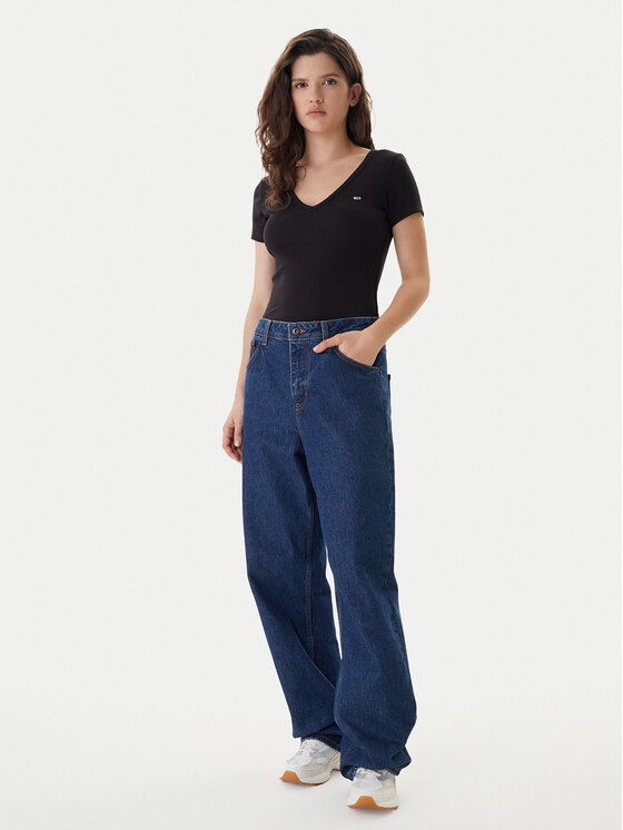 Tommy Jeans Tommy Jeans Marškinėliai Essential DW0DW17385 Juoda Slim Fit