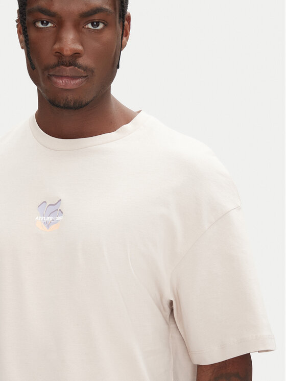 Jack & Jones Jack & Jones Marškinėliai Ames 12268471 Smėlio Relaxed Fit