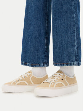 Tommy Hilfiger Kedai Tommy Hilfiger Platform Vulc Piping FW0FW09394 Geltona