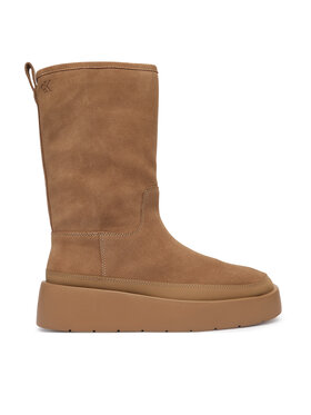 Calvin Klein Hótaposó Calvin Klein Flatform Mid Boot Suede Wl HW0HW03181 Bézs