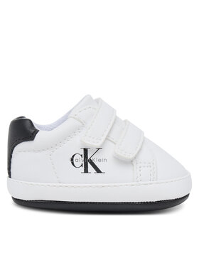 Calvin Klein Snīkeri Calvin Klein Low Cut Velcro Sneaker V0B9-83145-1582 Balts