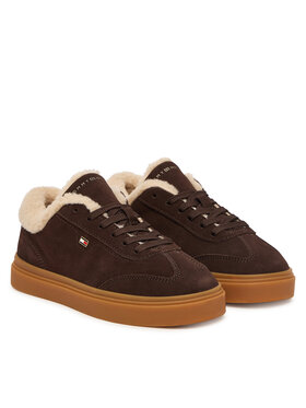 Tommy Hilfiger Sneakersy Tommy Hilfiger Th Chic Cupsole Wl FW0FW09597 Brązowy ciemny
