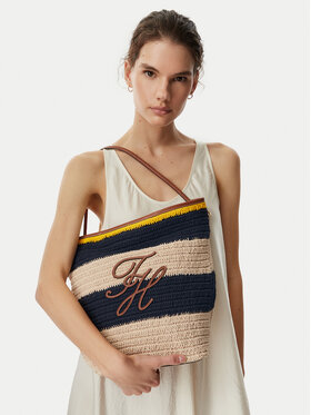 Tommy Hilfiger Handtasche Tommy Hilfiger Th Nautical Bucket Crochet Str AW0AW18814 Bunt