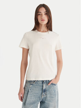 Tommy Jeans Tommy Jeans Camiseta Linear DW0DW21964 Écru Regular Fit
