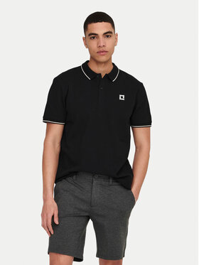 Only & Sons Only & Sons Поло Fletcher 22024827 Чорний Regular Fit