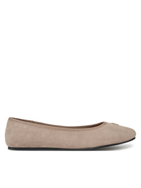 Tommy Hilfiger Baleríny Tommy Hilfiger Th Hardware Suede Ballerina FW0FW08655 Béžová