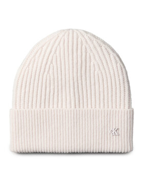 Calvin Klein Čepice Calvin Klein Ck Metal Wool Beanie LV04D8032G Écru