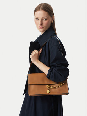 Tommy Hilfiger Torbica Tommy Hilfiger Crest Leather Conv Shoulder Bag AW0AW19015 Smeđa