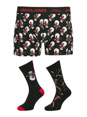 Jack & Jones Jack & Jones Набір боксерські шорти та шкарпетки Snow Skulls Giftbox 12285138 Чорний