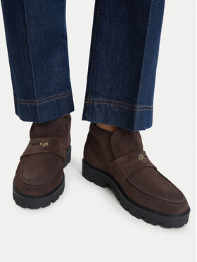 Tommy Hilfiger Stiefeletten Tommy Hilfiger Th Enamel Charm Loafer Boot FW0FW09680 Braun