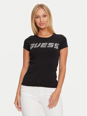 Guess Guess Футболка V4BI16 KCIV1 Чорний Regular Fit