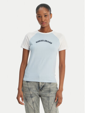 Guess Jeans Guess Jeans Футболка W6GIB0 J1314 Блакитний Regular Fit