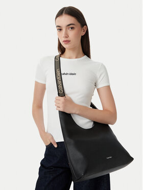 Calvin Klein Torebka Calvin Klein Webbing Adj Strap Large Shoulder LV04F3643G Czarny