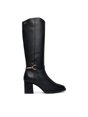 Tommy Hilfiger Zimske čizme Tommy Hilfiger Th Stud Heel Riding Knee Boot FW0FW09551 Crna