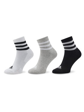 adidas Krátke ponožky adidas 3-Stripes Cushioned Sportswear Mid-Cut Socks 3 Pairs IC1318 Sivá