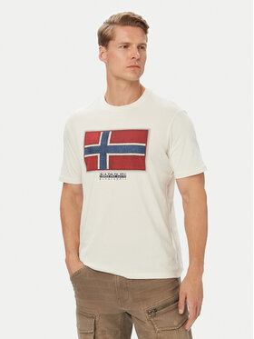Napapijri Napapijri Camiseta S-Flag Tiki Ss NP0A8A6IN1A1 Blanco Regular Fit