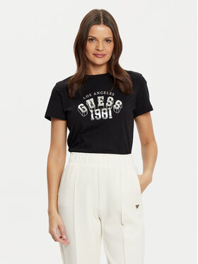 Guess Guess Футболка V5RI06 I3Z14 Чорний Regular Fit