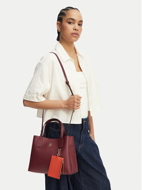 Tommy Hilfiger Borsetta Tommy Hilfiger Th Icon Mini Satchel AW0AW18722 Bordeaux
