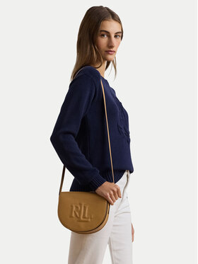 LAUREN RALPH LAUREN Τσάντα LAUREN RALPH LAUREN Witley Leather Medium Embossed Logo Crossbody Bag 431950130008 Καφέ