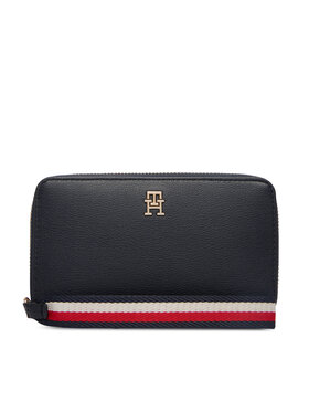 Tommy Hilfiger Denarnica Tommy Hilfiger Th Logotape Compact Zip Around AW0AW18699 Mornarsko modra