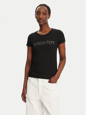 Patrizia Pepe Patrizia Pepe Marškinėliai CM1419/J013-K103 Juoda Regular Fit