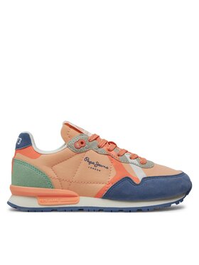 Pepe Jeans Sneakersy Pepe Jeans Brit Print G PGS40001 Oranžová