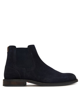 Tommy Hilfiger Členková obuv s elastickým prvkom Tommy Hilfiger Corporate Dressy Suede Chelsea FM0FM05953 Tmavomodrá