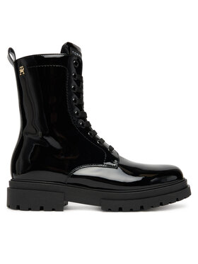 Tommy Hilfiger Trapper stila apavi Tommy Hilfiger Lace-Up Bootie T4A5-34025-0775 D Melns